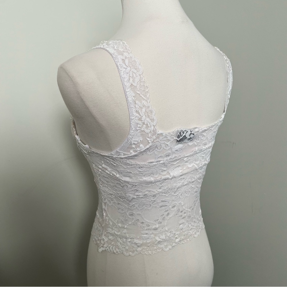 Vintage Lace Bustier Top Ivory Fairycore Corset Camisole Bridal XS - Picture 6 of 7